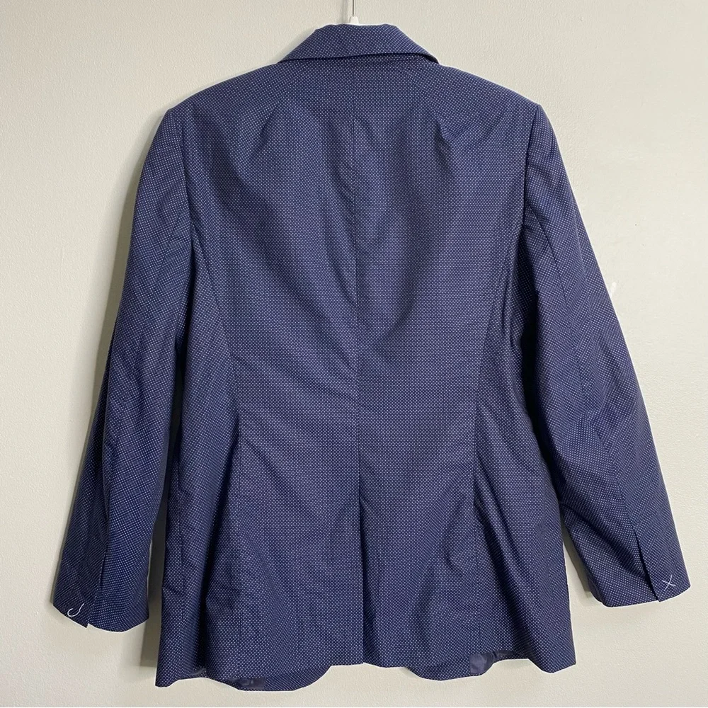 Equipment Navy Blue Jay School Boy Polkadot Print Blazer Size 4